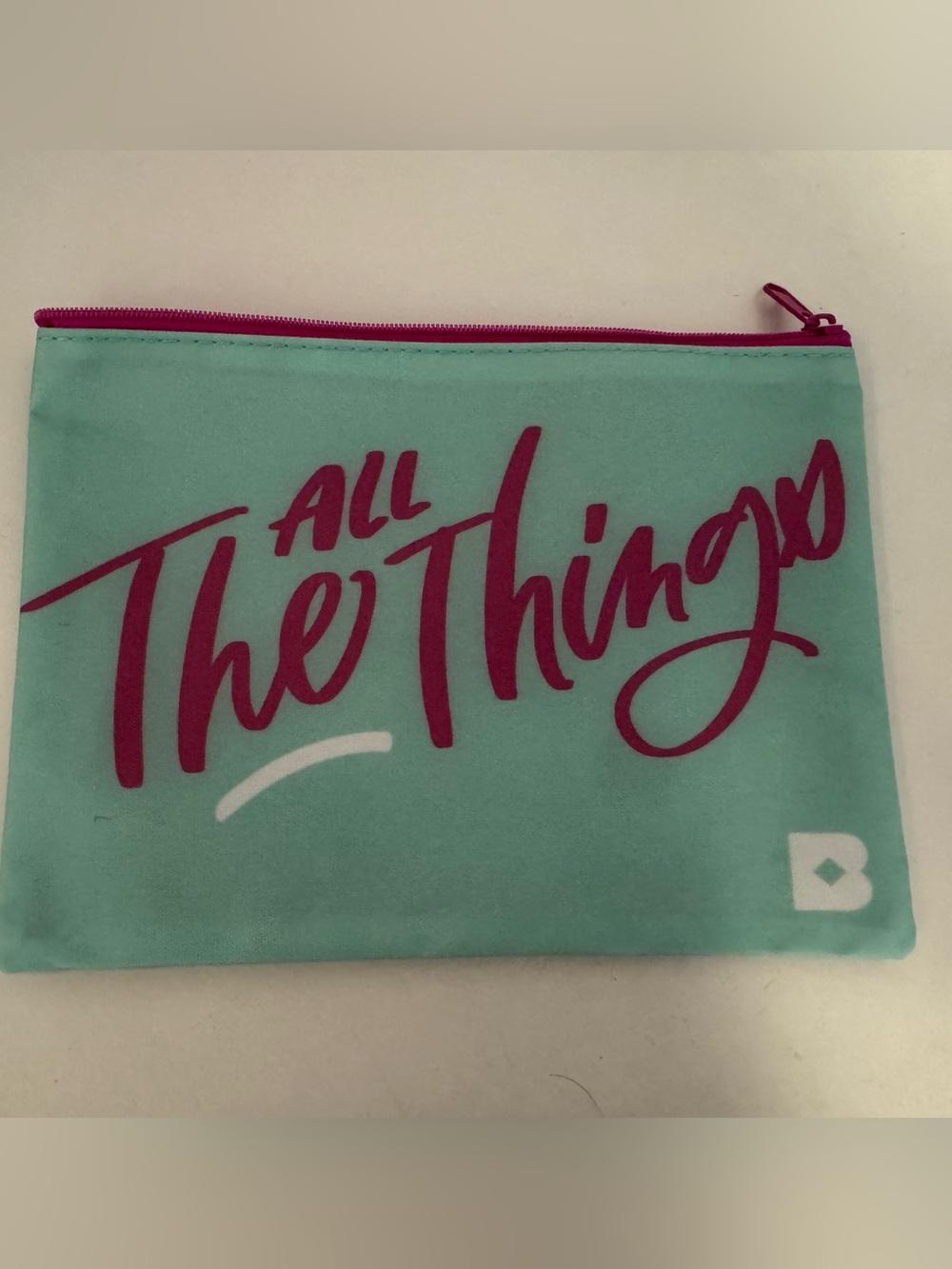 All The Things Teal & Pink Makeup Pouch Cosmetic Bag